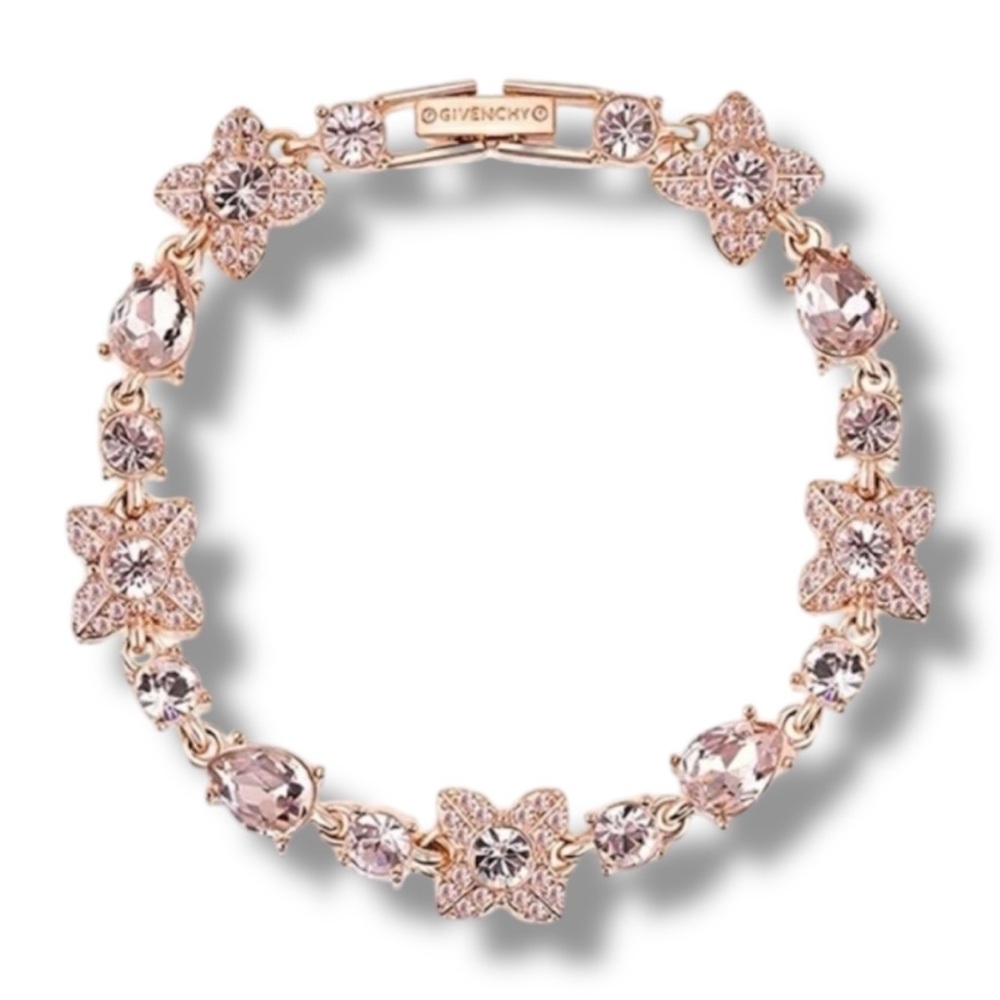Givenchy Bracelet Pink Stones & Rose Tone Metal COMES IN DISPLAY CASE NWT